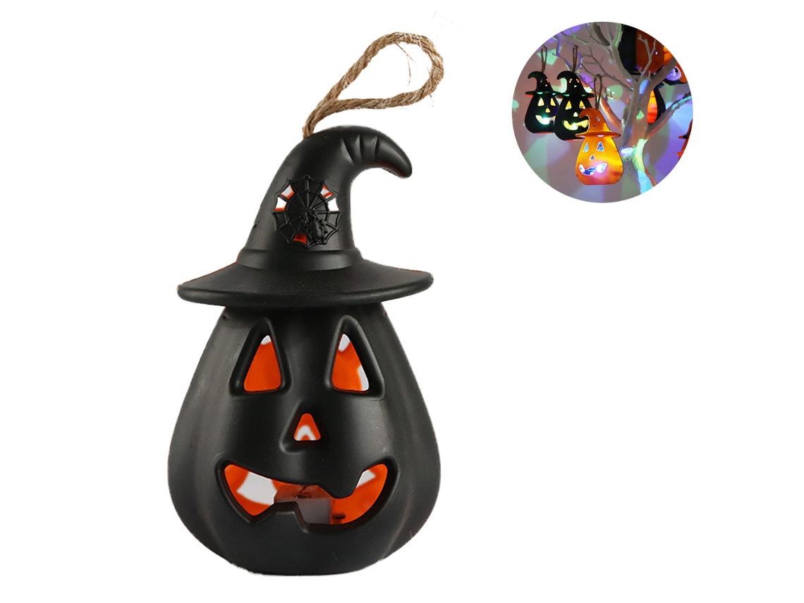 Linterna de calavera de calabaza de terror con luces LED intermitentes de colores