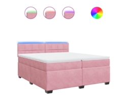 Maison Exclusive - Cama Box Spring Con Colchón Terciopelo Rosa 200x200 Cm
