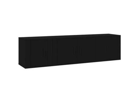 Conjunto 2 de muebles para TV VIDAXL madera contrachapada negro