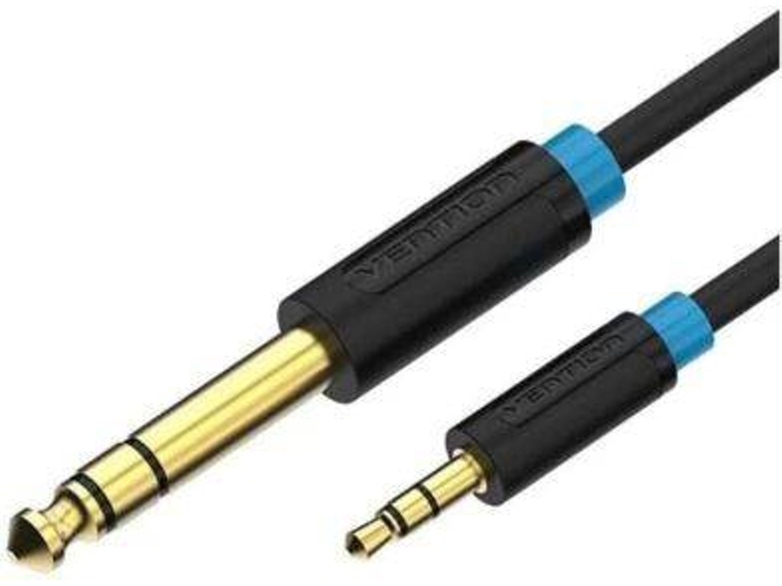 Cable Estéreo Vention Babbg / Conector Macho De 6,5 Mm - Conector Macho De 3,5 Mm / 1,5 M / Negro, Portátil, Alta Velocidade