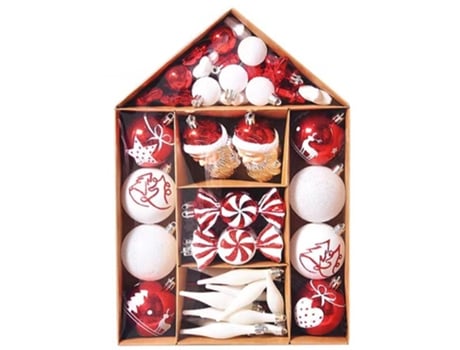 Juego de adornos de bolas de Navidad Colgantes de adornos decorativos con paquete de regalo reutilizable para árbol de Navidad, estilo 2