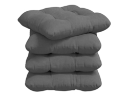Cojines para asiento, 4 unidades, gris oscuro, 40 x 40 cm, HARLANV1