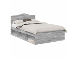 Maison Exclusive - Estructura De Cama Con Cabecera Gris Sonoma 135 X 190 Cm