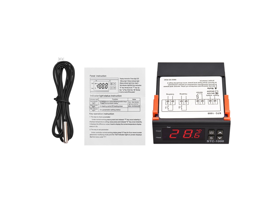 Termostato Digital Stc-1000, Control Inteligente De Temperatura, 12 V Cc, Calefacción/refrigeración Para Refrigeradores, Alarma.