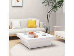 Mesa de Centro de Apoyo 90X90X28 Cm Contrachapado Blanco