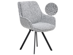 Silla Beliani Marcellus De Bouclé tapizada con base giratoria blanca 54x60x87