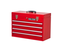 Caja De Herramientas Metálica De 20,3 Pulgadas Con 4 Cajones, Color Rojo.