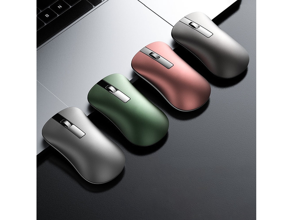 Ratón Inalámbrico Xm10 De Aleación De Aluminio, Recargable Y Silencioso, Compatible Con Bluetooth Para Portátiles-pink