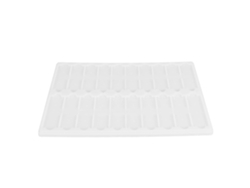 Bandeja deslizante para portaobjetos de microscopio, de polipropileno blanco, con capacidad para 20 portaobjetos.