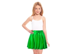 Falda de Vuelo verde metalizada para niña