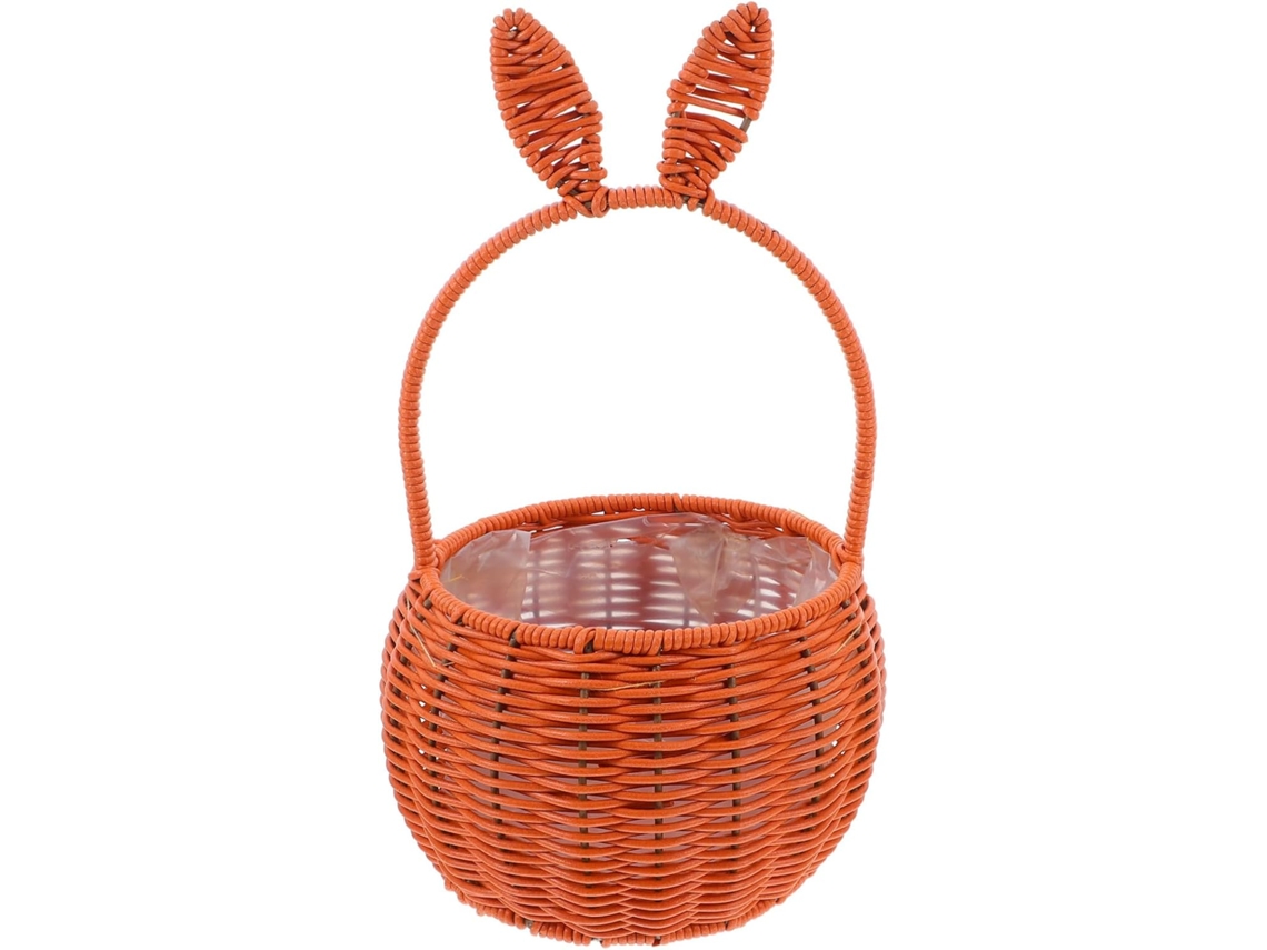 Cesta De Flores Tejida, Cesta De Estacas De Verdolaga - Ratán Sintético Decorativo Para El Hogar