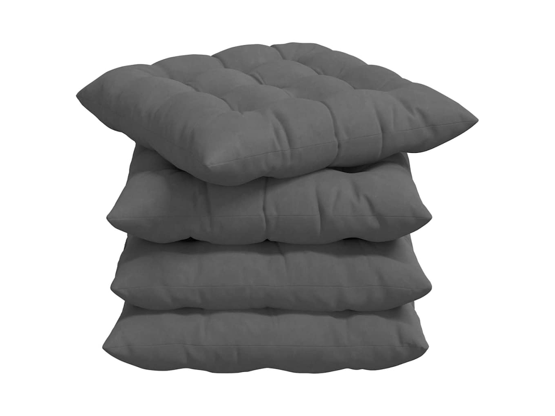 Cojines Para Asiento 4 Uds Gris Oscuro 40 X 40 X 6 Cm
