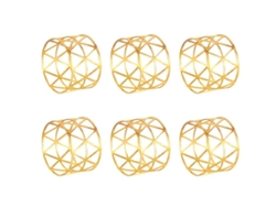 2026-anillos Para Servilletas De Metal, Juego De 6 Con Diseño Hueco Y Placerado, Dorado, Para Mesa De Fiestas Y Eventos
