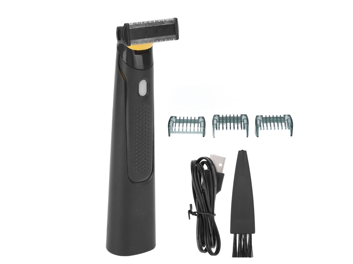 Trimmer Eléctrico Unisex Cabeza Lavable En Forma De T 3 Peines Guía Afeitadora Depiladora