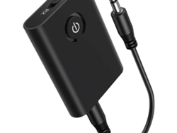 Adaptador Bluetooth 5.0 para avión, conecta 2 auriculares inalámbricos, incluye un transmisor integrado de 3,5 mm y un receptor de TV.