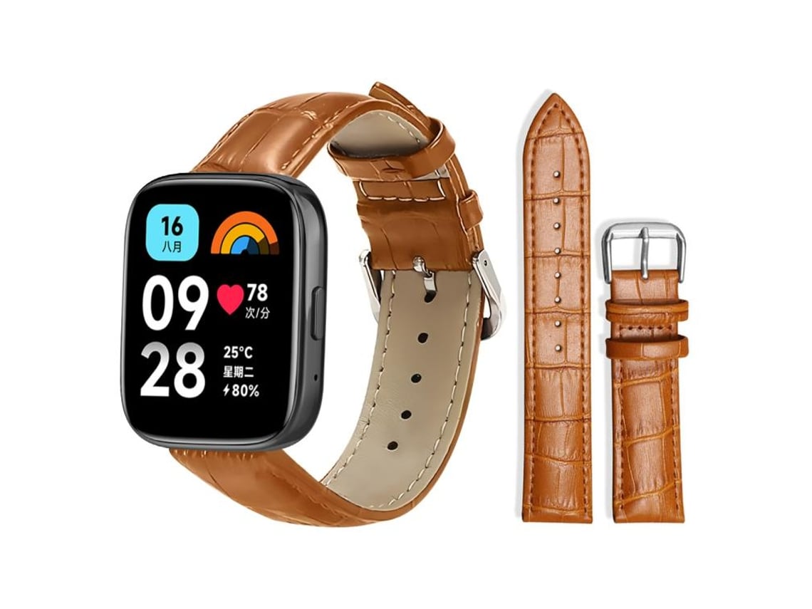 Correa para Redmi Watch 3 Active / Lite - Piel - Hebilla - Textura bambú (20 mm)