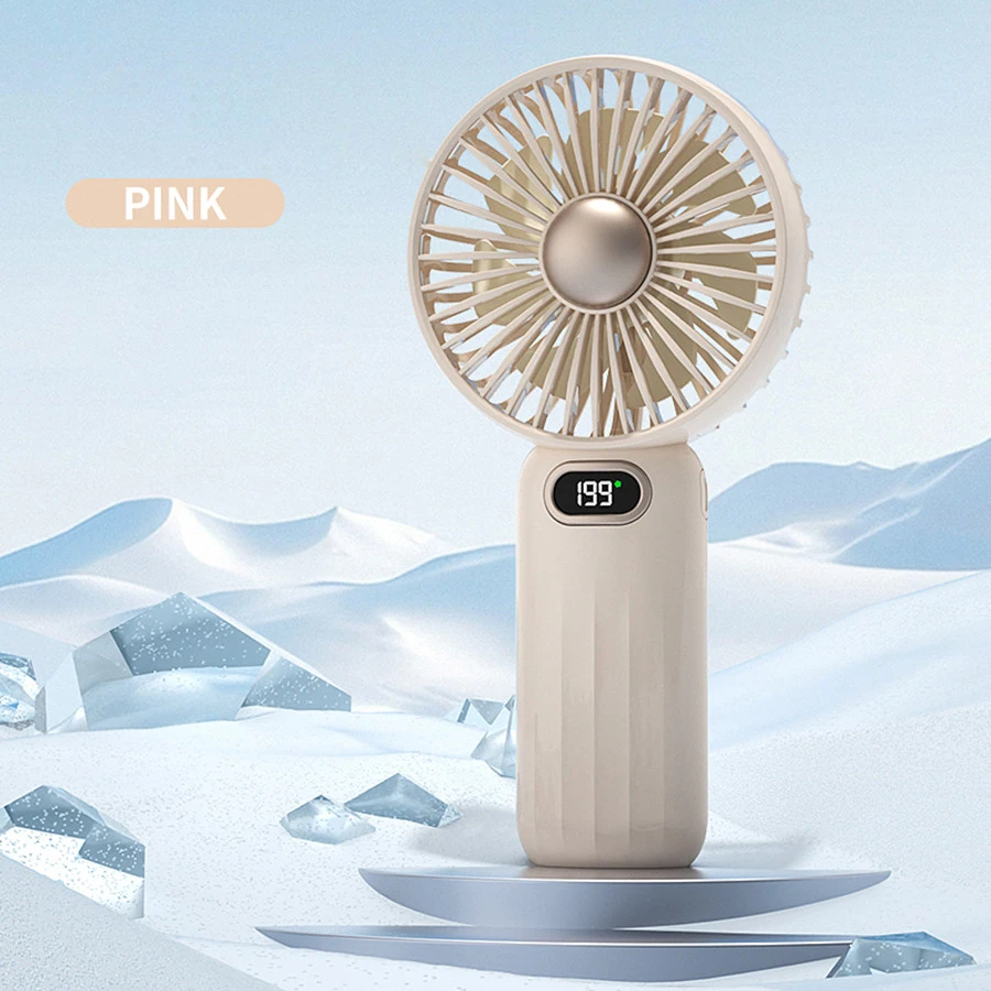 Ventilador De Mano (rosa) De Alta Velocidad Con 199 Velocidades Y Función De Carga Mini Usb Portátil, Compacto Y Portátil.