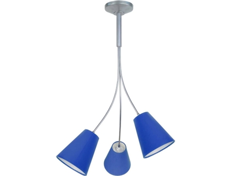 Lámpara de Techo TOSEL Dunns 3 Bombillas (Plateado, Azul - E14 - Máx. 40W - Metal)