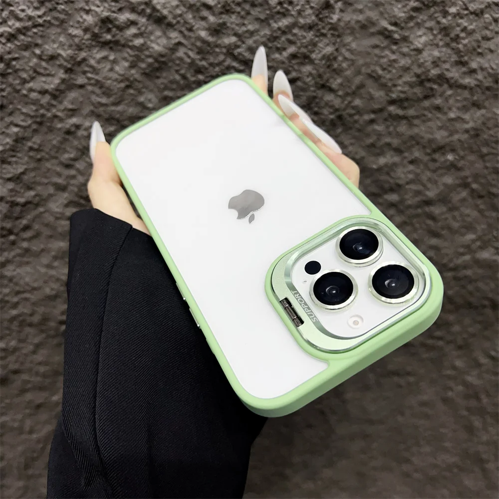 (iphone 14, Verde Claro) Funda Para Iphone, Cubierta Transparente Para Protección De La Cámara De Cristal.