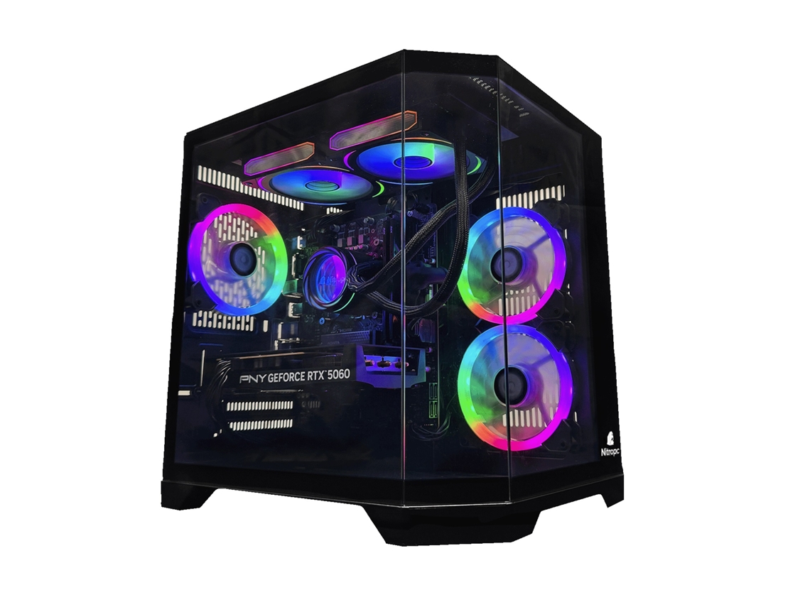 Ordenador Gaming Nitropc Avanzado Nitro Negro – AMD Ryzen 5 5600X, NVIDIA RTX 3050 8GB, 16GB DDR4, 1TB M2, Win11 Pro – Listo para jugar