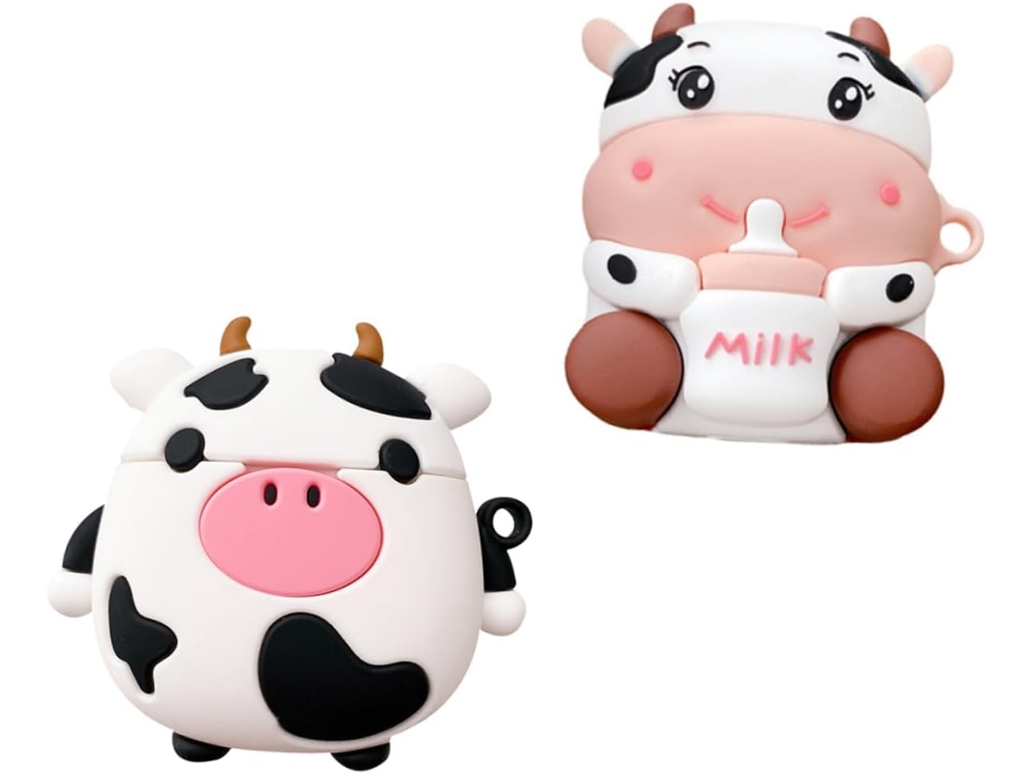 Étui Piezas de silicona para oyentes Motif Vache Housse compatibles con Airpods y protección