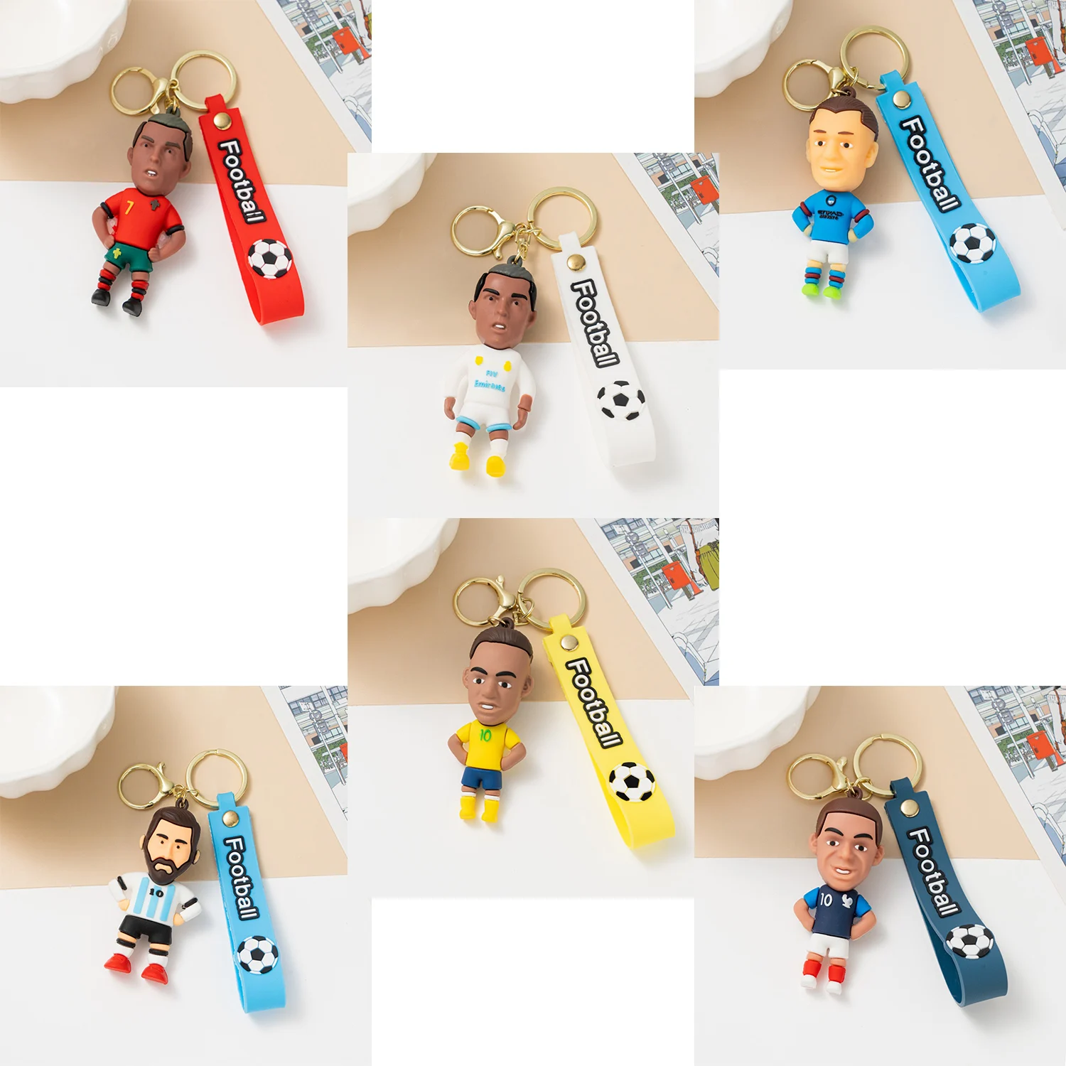 Llaveros, Adornos Y Souvenirs De Figuras De Fútbol De Pvc
