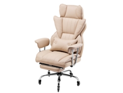 Silla de oficina presidencial ergonómica reclinable de cuero con reposapiés Tekmaquinas