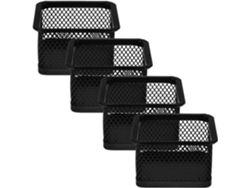 Juego De 4 Dispensadores De Clips De Papel Cuadrados De Malla Metálica