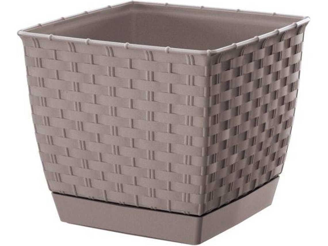 Maceta PROSPERPLAST Ratolla Square (Beis - 22 x 22 x 18.9 cm)