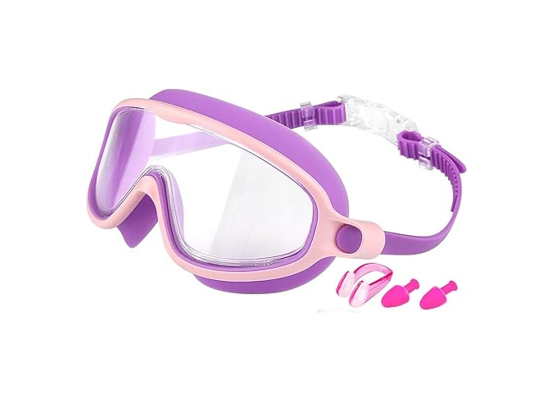 Gafas de natación infantiles con montura grande, alta definición, antivaho e impermeables, de silicona. Modelo 8