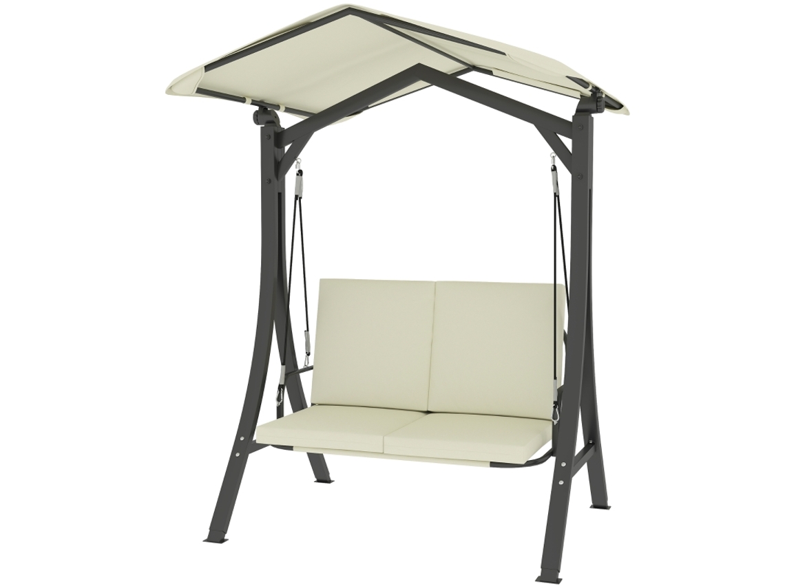 Columpio estilo Hollywood con capota regulable, funda protectora, columpio de jardín para 2 personas, soporta 220 kg, protección UV 30+.