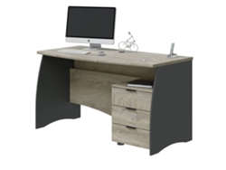 Mesa de escritorio Stil Buc 3 cajones Roble Alaska - Gris Antracita 136 x 74 x 67 cm