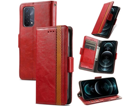 Funda Oppo A54 5G, A74 5G, A93 5G HFS-HOUSE Business Style Rojo