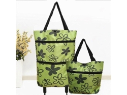 Carrito de compras plegable portátil 2 en 1 de gran capacidad con ruedas GOKOCO