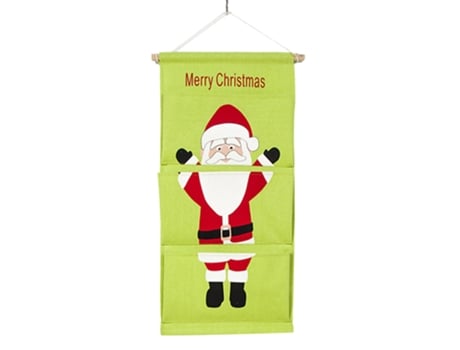 Bolsa de almacenamiento de 3 bolsillos para colgar en la puerta, organizador de armario, decoración para habitación, decoración navideña, Papá Noel...