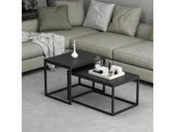 Mesa de Centro [EN.CASA] (Negro - Metal Aglomerado - 47 x 60 x 45 cm)