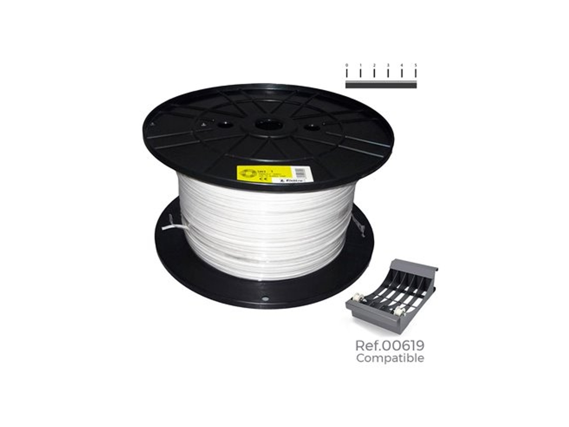 Carrete de cable de manguera plana blanca de 3 x 1,5 mm, bobina de audio grande de 250 m