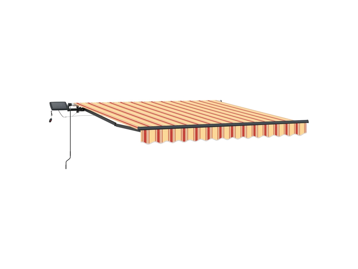 Maison Exclusive - Toldo Retráctil Manual Amarillo Y Naranja 350 X 250 Cm Tela