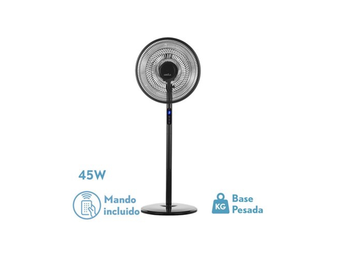 Ventilador de Pie Icono Negro 45W Oscilante FABRILAMP