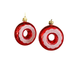 Conjunto de adornos navideños con sombreros y bastones de caramelo RNEMITERY