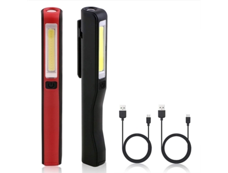 Luz de trabajo LED recargable, 2 uds., lámpara mecánica COB de 350 lúmenes, linterna ultrapotente, lámpara de inspección para taller de garaje auto...