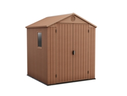Caseta de Jardín de Resina KETER Darwin 6x6 En El (De Almacenamiento - Shed Building - Almacenamiento de Troncos - Acero Metal Madera)