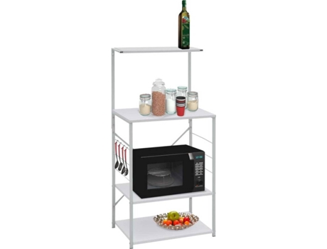 vidaXL Armario de microondas aglomerado blanco 60x39,6x123 cm