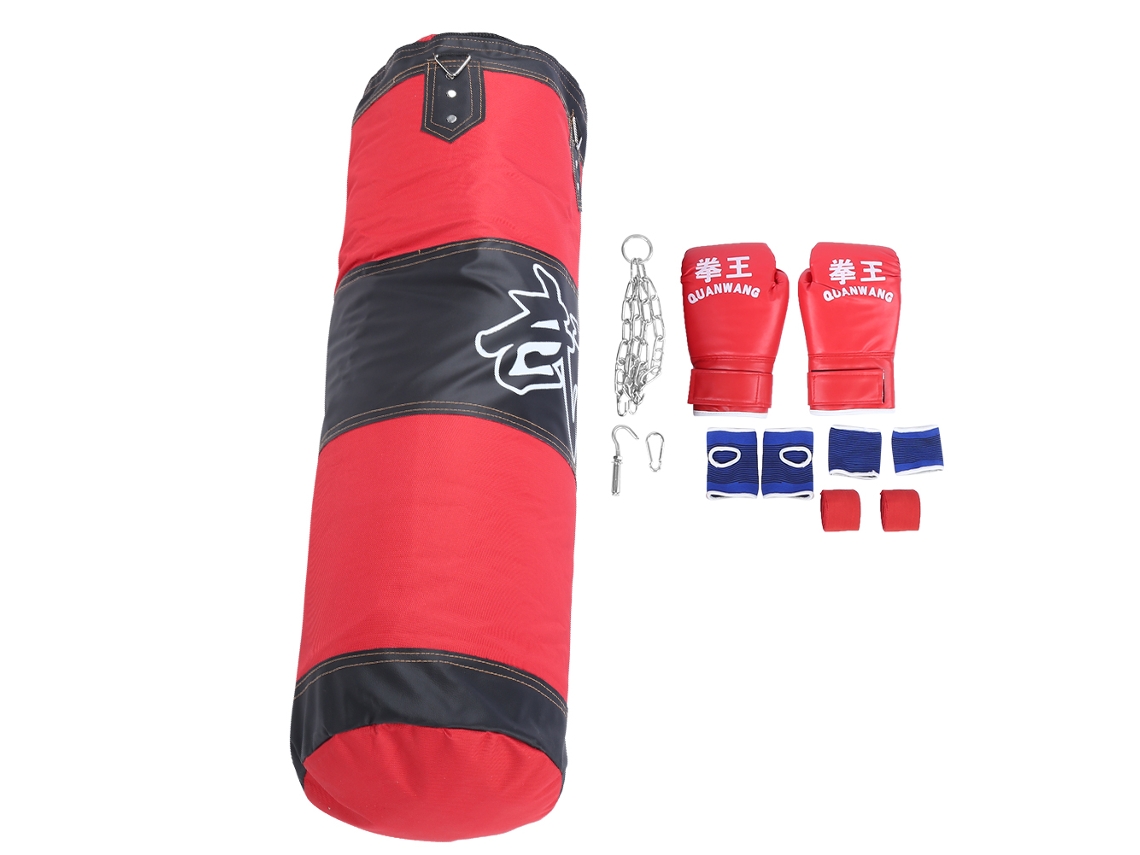 Saco de Boxeo de Suspensión de 3 Capas para Entrenamiento de Adultos y Niños, para Combatir el Golpe Hueco, para Taekwondo Tailandés, Color Rojo