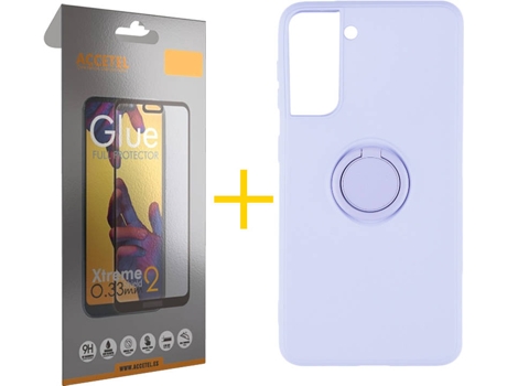 Carcasa + Protector de Pantalla para Samsung Galaxy S22 Plus 5G ACCETEL Morado Lila