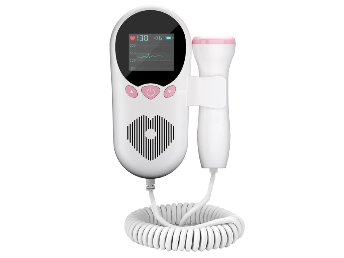 Monitor Portátil De Frecuencia Cardíaca Fetal Con Doppler, Pantalla Lcd Grande, Sin Radiación Y Gel Incluido.