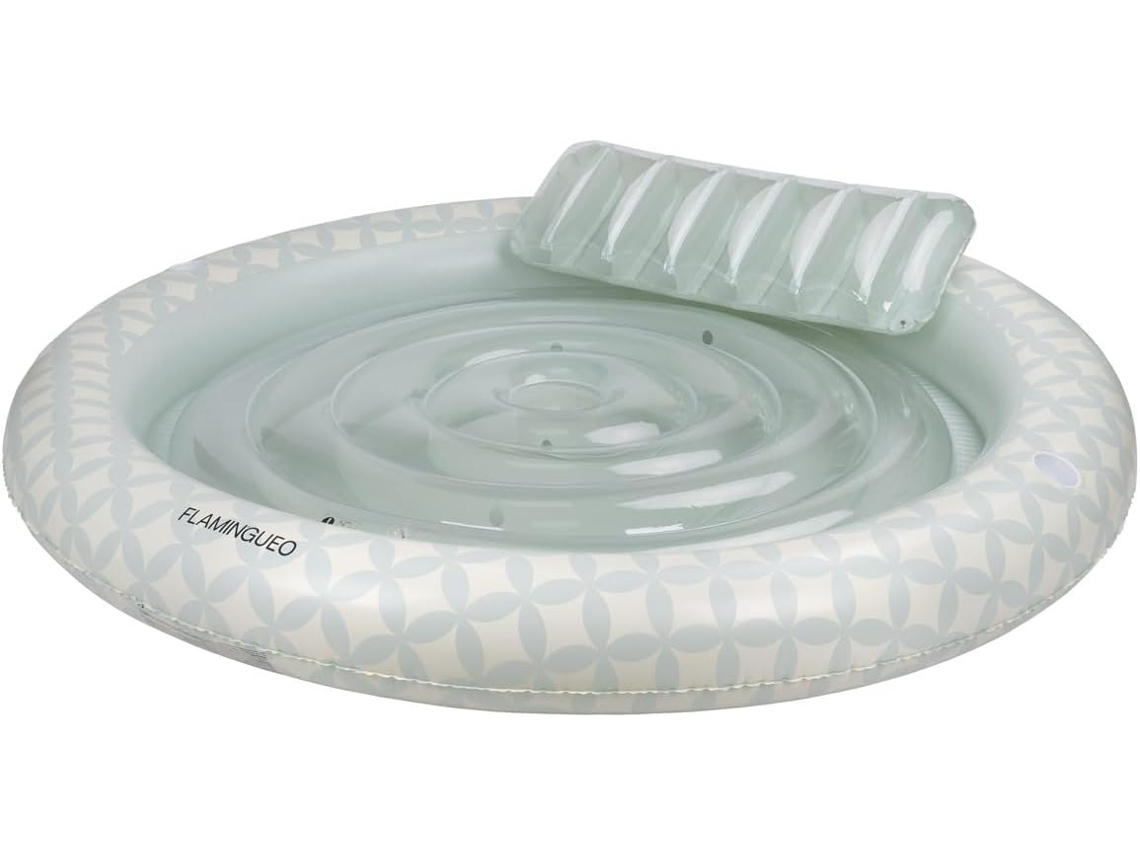 Flotador redondo de PVC para playa y piscina con diseño de flamenco azul
