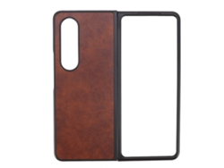 Capa De Couro Sintético Para Galaxy Z Fold 4 Anti-risco Anti-impacto Capa Protectora Para Telefone Com Tela Dobrável Marrom