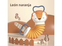 Móvil electrónico 2 en 1 para cuna y cochecito con sonajero para niños pequeños (león naranja)