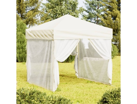 MAISON EXCLUSIVE Carpa para fiestas plegable con paredes laterales crema 2x2 m